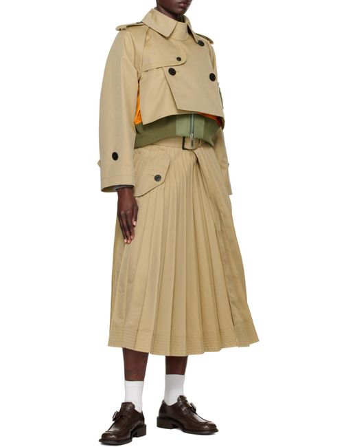 Sacai Natural Layered Button Detailed Jackets