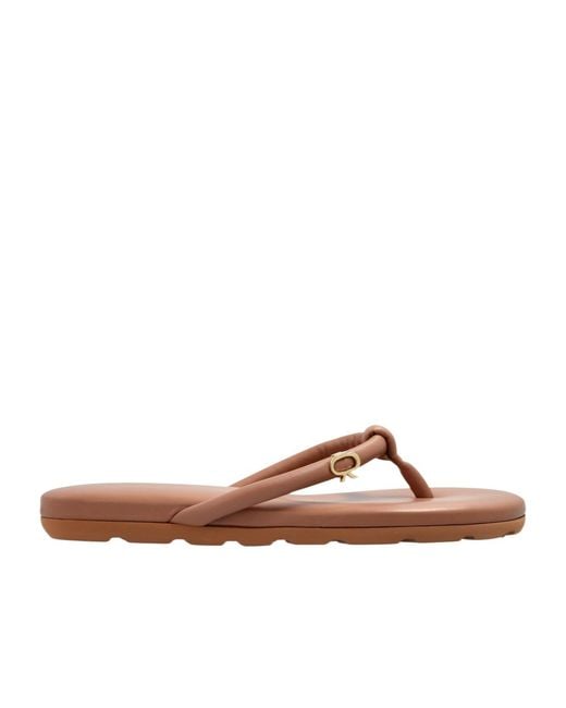 Gianvito Rossi Brown Juno Slip-On Flip-Flop Sandals