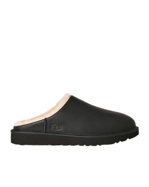 Ugg Black Round-Toe Flat Slippers for men