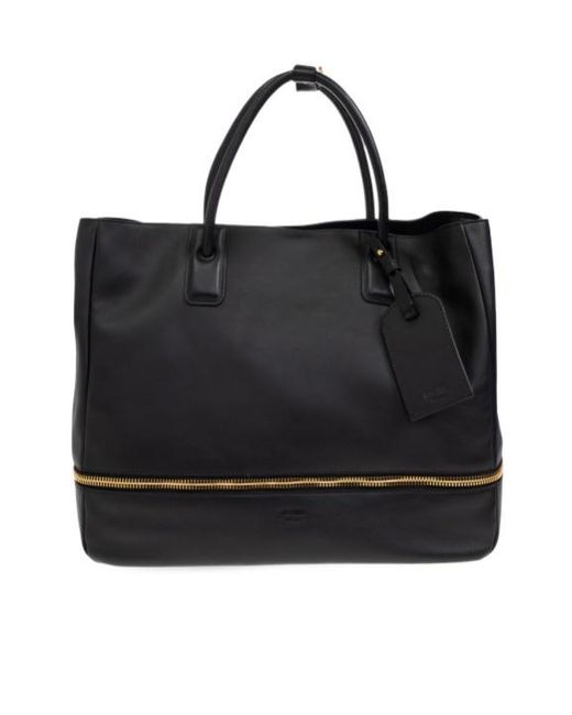 Moschino Black Zip Detailing Tote Bag for men