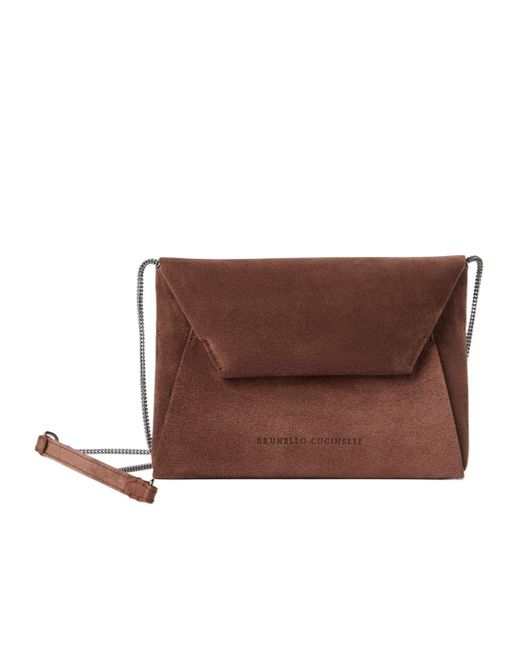 Brunello Cucinelli Brown Bc Duo Suede Shoulder Bag