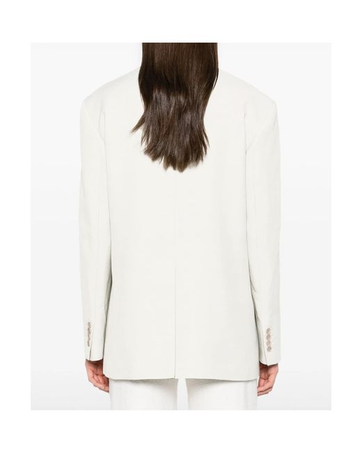P.A.R.O.S.H. Natural Raisa Single-Breasted Blazer