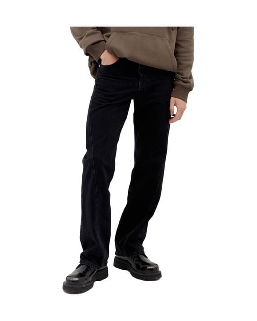 Lanvin Black Mid-Rise Twisted Jeans for men
