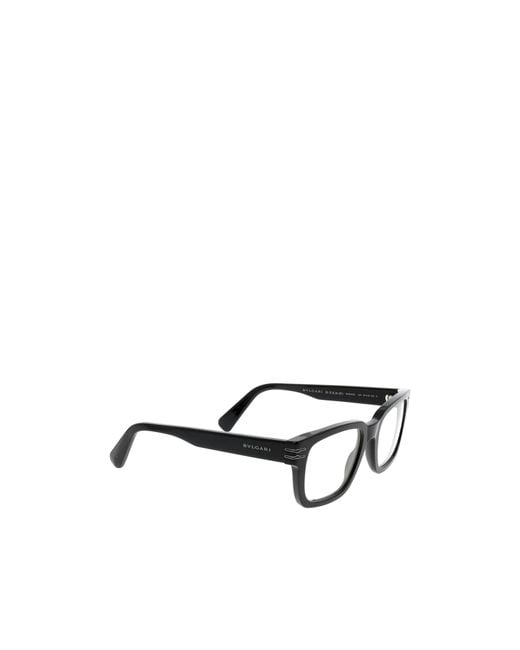 BVLGARI White Bulgari Rectangular Frame Glasses