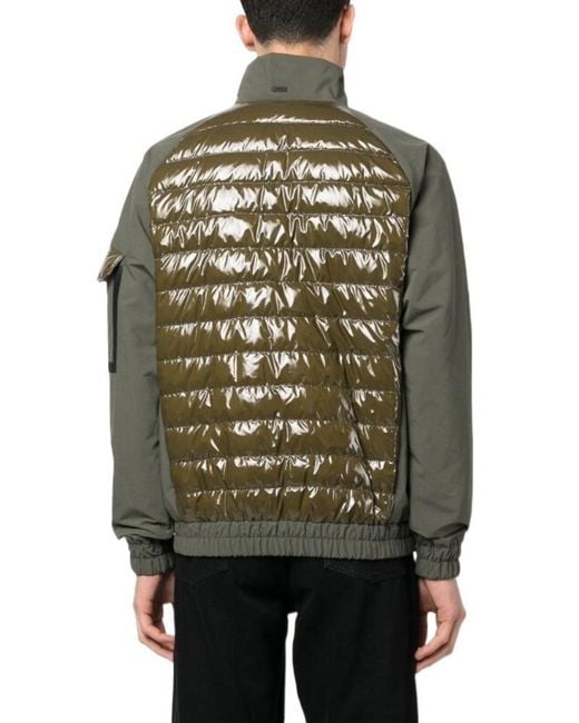Herno Gray Quilted Panel Down Jacket for men