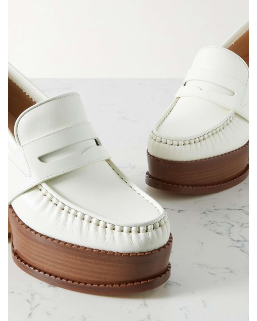Gabriela Hearst White Thick-Soled Loafers