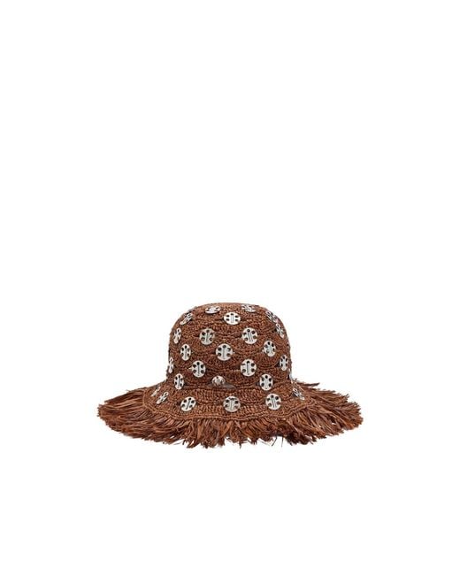 Rabanne Brown Raffia Sun Hat