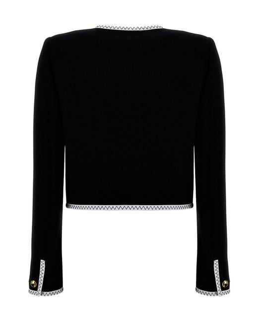 Moschino Black Collarless Singled-Breasted Short Jacket