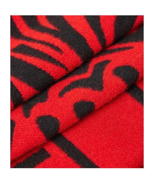 Fendi Red And Wool And Cashmere Scarf