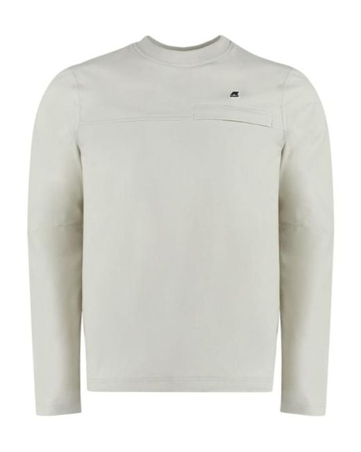 K-Way White Logo Patch Crewneck Sweatshirt for men
