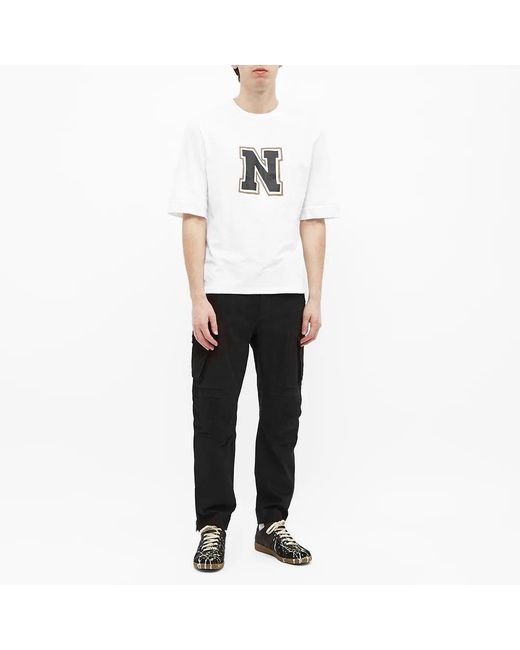 Neil Barrett White Logo Printed T-Shirt for men