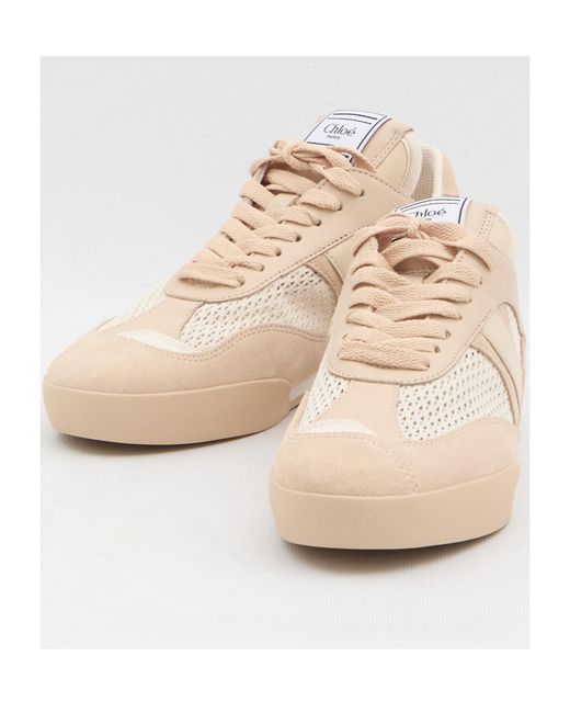 Chloé Natural Chloé Kick Lace-Up Sneakers