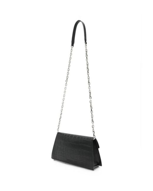 McQueen White Skull Crocodile-Effect Shoulder Bag