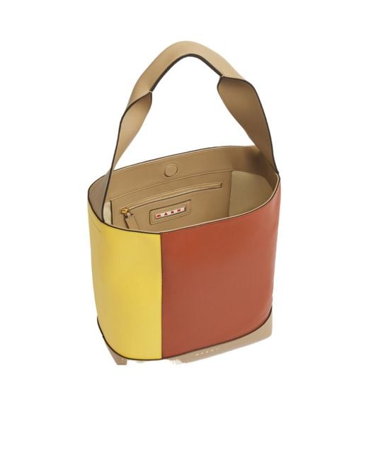 Marni Orange Pod 2.0 Colorblock Shoulder Bag