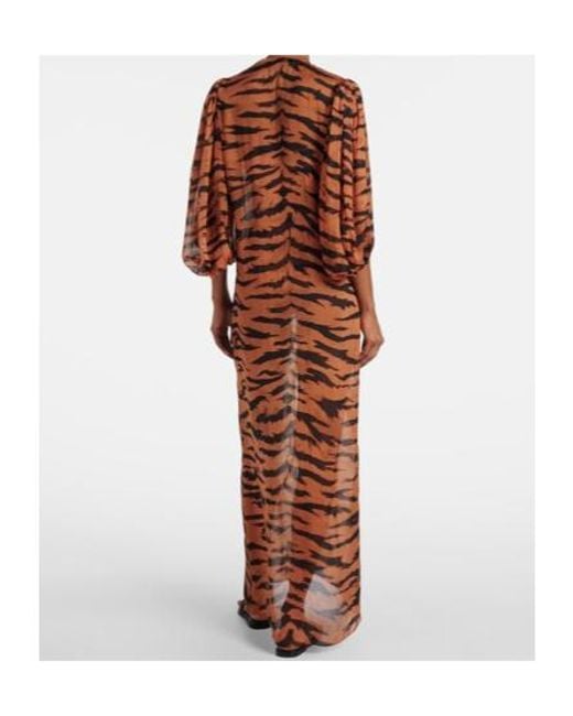Adriana Degreas Brown X Sabine Getty Printed Silk Kaftan
