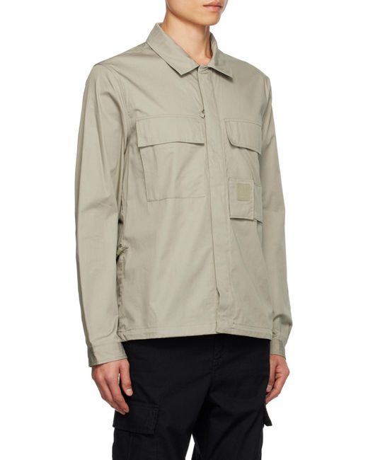 C P Company Gray Zip-Up Cotton Shirt for men