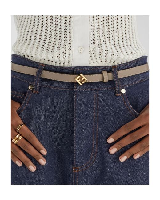 Fendi White Ff Diamonds Belt