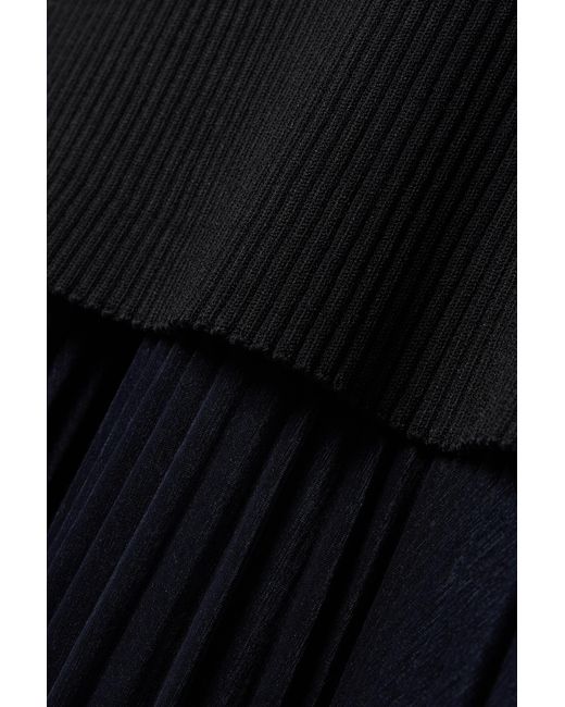 Proenza Schouler Black Sleeveless Layered Pleated Dress