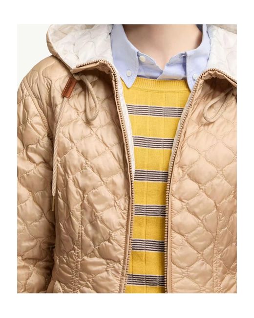 Moncler Natural Arum Hooded Mid-Length Padded Jacket