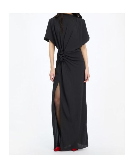 ROTATE BIRGER CHRISTENSEN Black Maxi Slit Dress