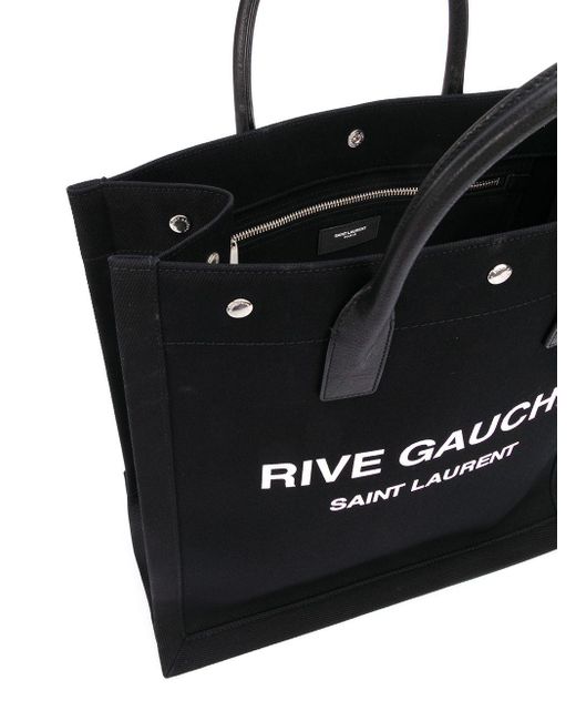 Saint Laurent Black Rive Gauche Tote Bag for men