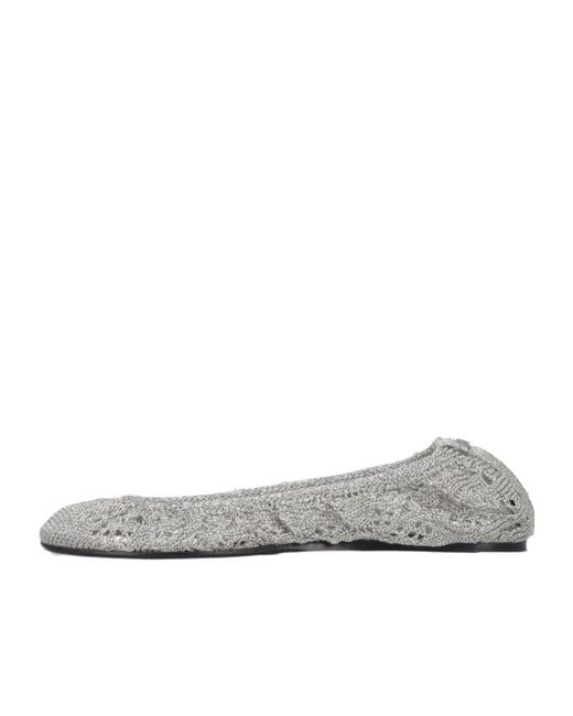 Isabel Marant White Belna Round-Toe Ballet Flats