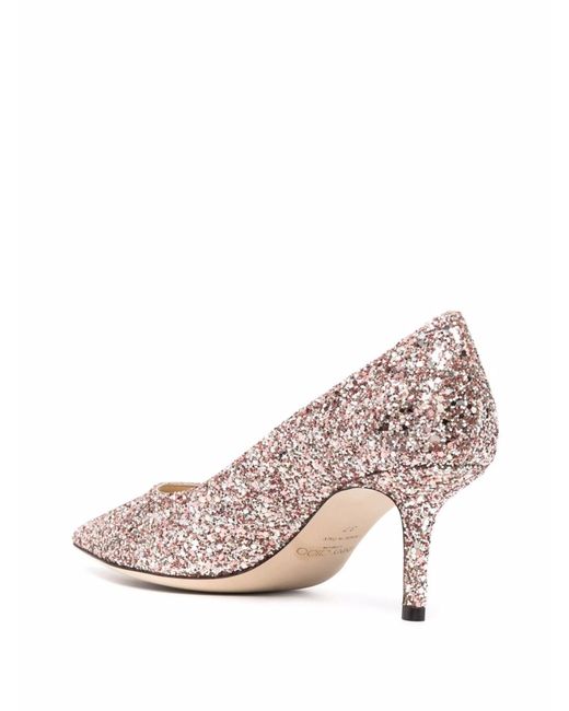 Jimmy Choo Pink Glitter Sequined High Heels
