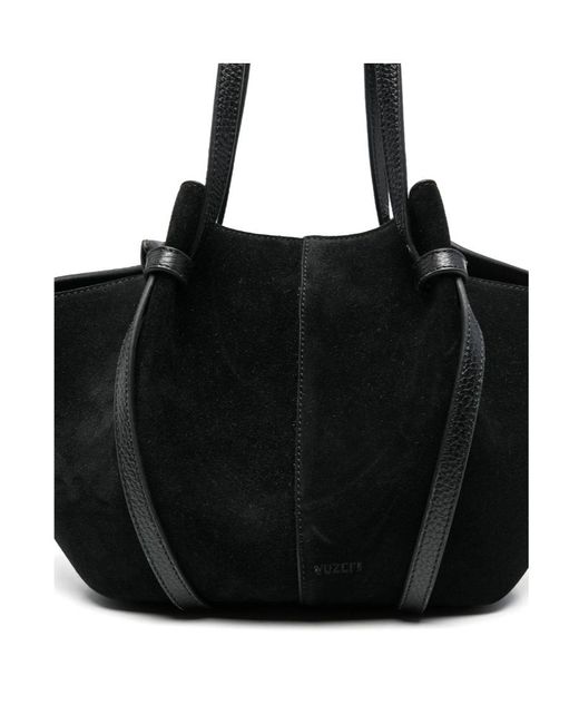 Yuzefi Black Patchwork Design Single-Shoulder Bag