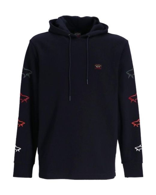 Paul & Shark Blue Hooded Long-Sleeved Sweater for men