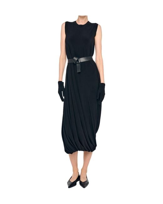 Norma Kamali Blue Sleeveless Twist Midcalf Dress