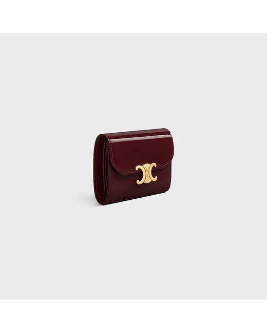 Céline Purple Small Flap Wallet Triomphe