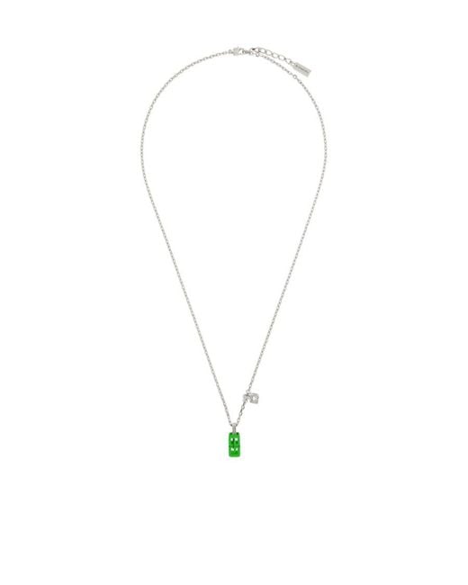 Givenchy White Logo Pendant Necklace for men