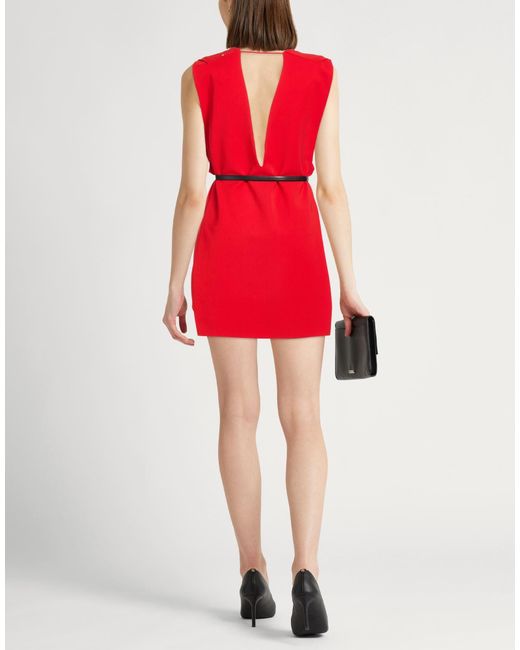 Sportmax Red Minimalist Solid Color Dress
