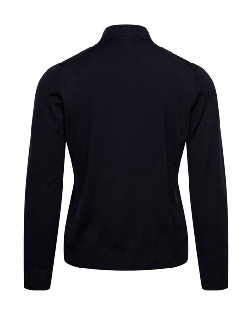 Gran Sasso Blue Long-Sleeved Polo Shirt for men