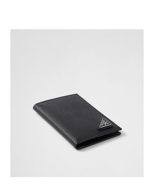 Prada Black Triangle Logo Bifold Wallet for men