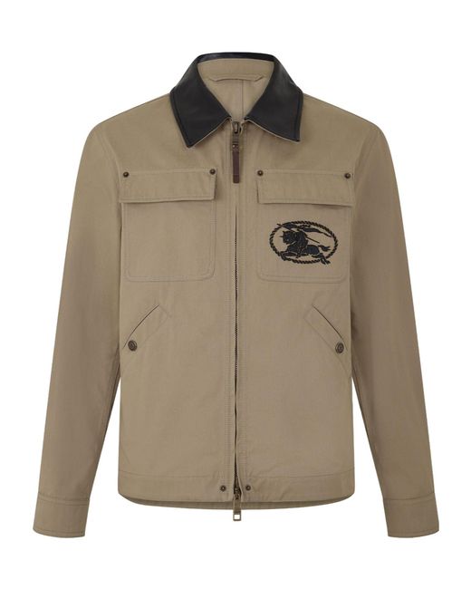 Burberry Green Khaki Cotton Jacket for men