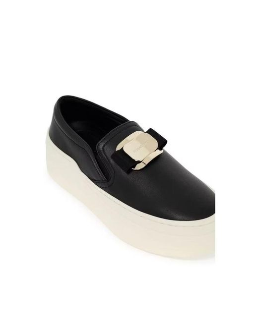 Ferragamo Black Ferragamo Cristal Platform Slip-On Sneakers