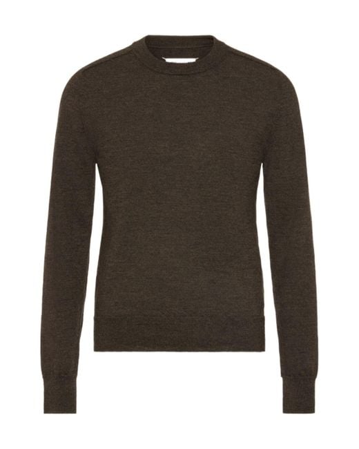 Maison Margiela Green Long-Sleeved Crewneck Knit Jumper for men