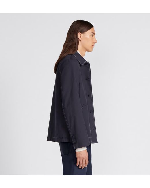 Dior Blue Homme Collared Button-Up Jacket for men