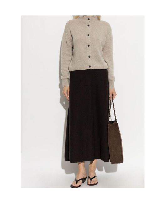 Lisa Yang Natural Zirelle Mock-Neck Cardigan