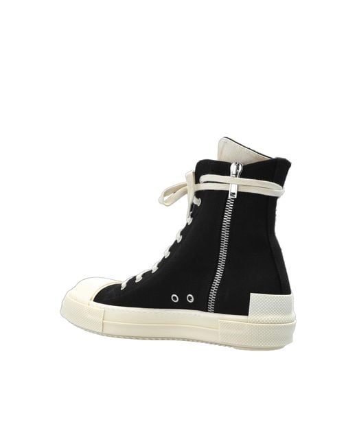 Rick Owens Black Ankle Zip High-Top Sneakers for men