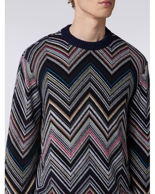Missoni Black Chevron-Knit Jumper for men