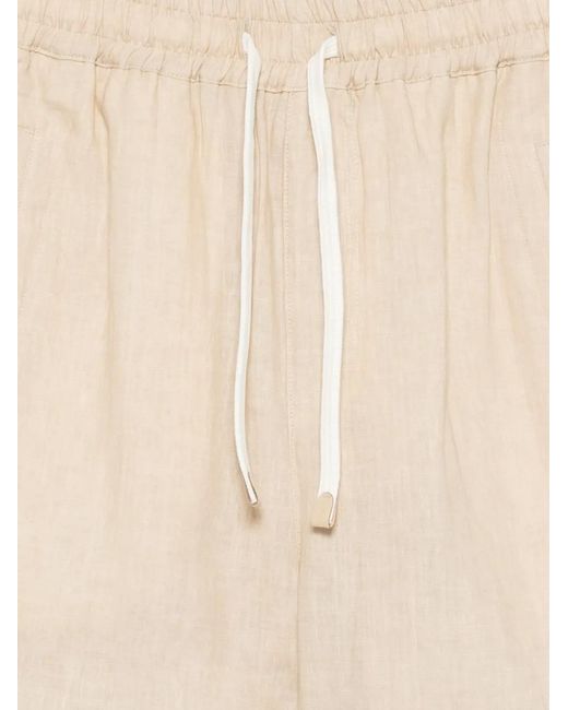 Eleventy Natural Drawstring Elastic-Waist Shorts for men