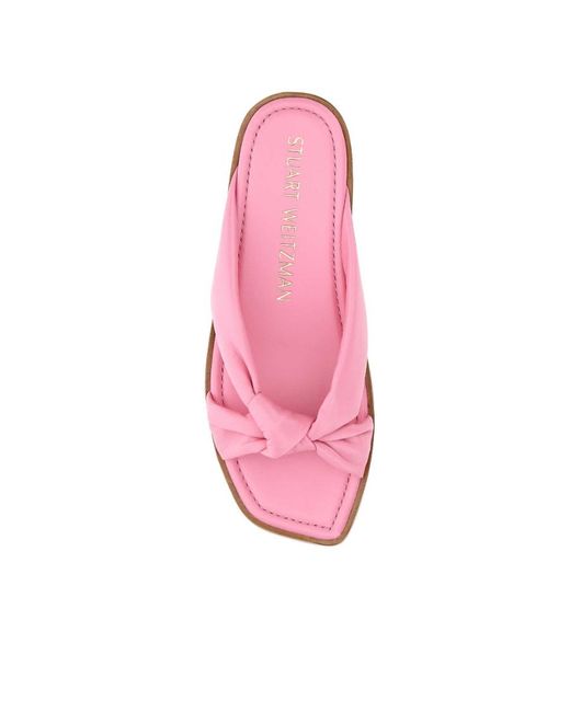 Stuart Weitzman Pink Leather Flat Slippers