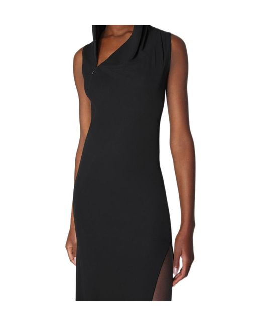 Mugler Black Hooded Maxi Dress