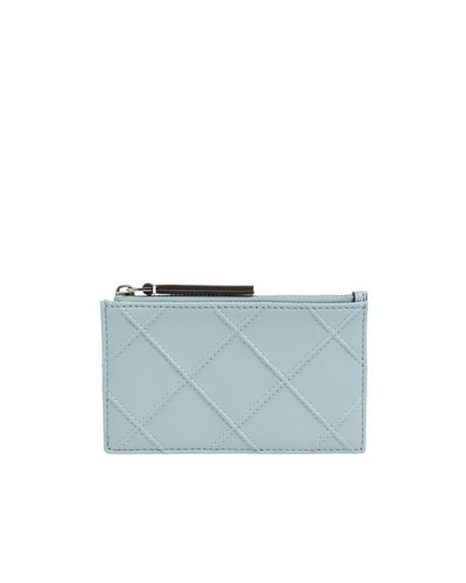Tory Burch Blue Logo-Embossed Wallet