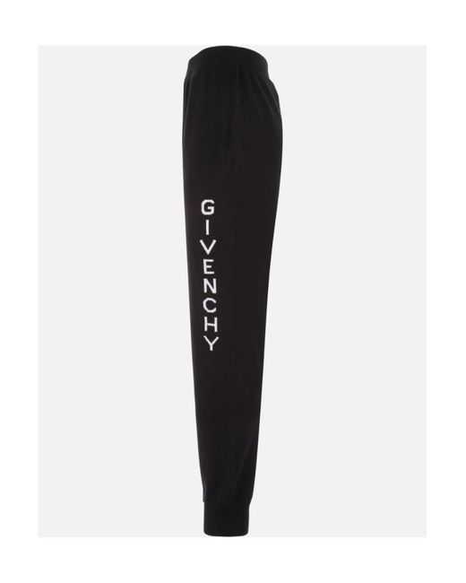 Givenchy Black Logo Intarsia-Knit Jogging Pants for men