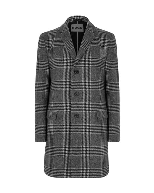 Boss Gray Tailored Slim Long Coat for men