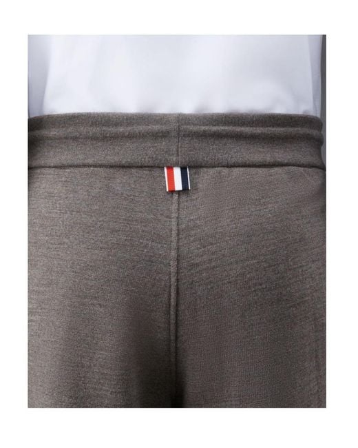 Thom Browne Black Four Bar Drawstring Joggers for men