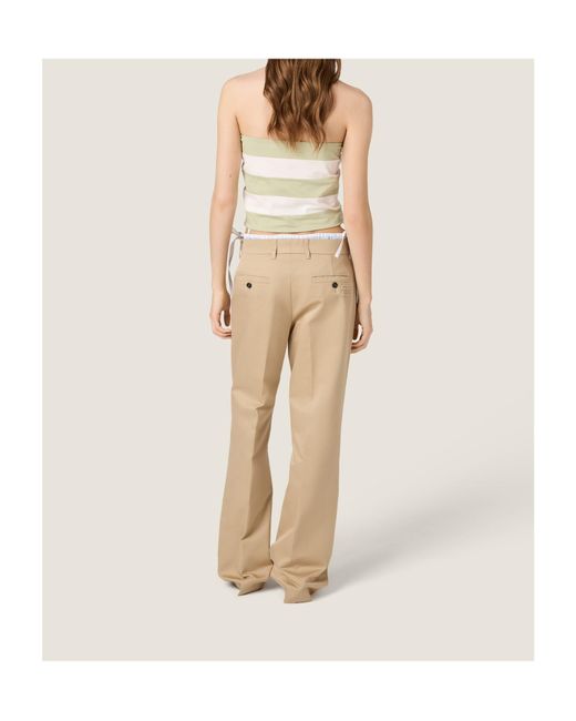 Miu Miu Natural Striped Bandeau Top